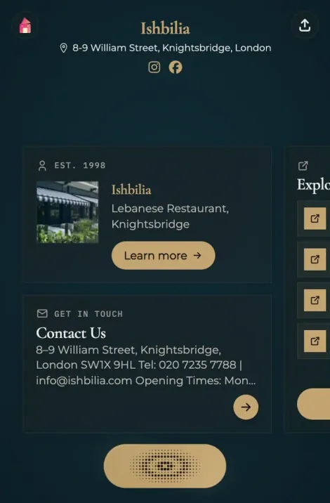 Ishbilia restaurant Space with its story and contact information