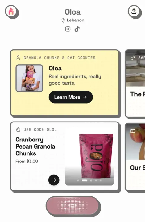 Oloa’s branded Space for handcrafted granola